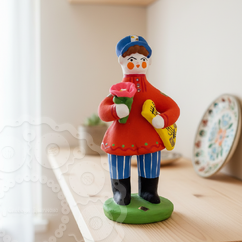 Мужик с балалайкой и цветком